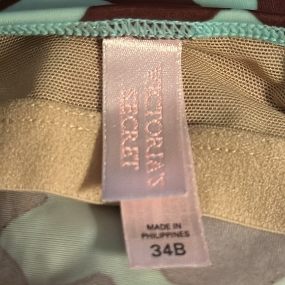 Victoria’s Secret aqua brown halter tankini top Sz‎ 34 B - Picture 6 of 6
